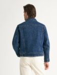 Medium Blue Denim Trucker Jacket — Men's Button-Front Layering Piece