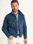Medium Blue Denim Trucker Jacket — Men's Button-Front Layering Piece