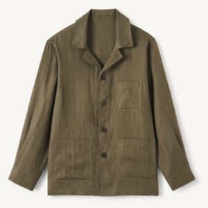 Olive Green Chore Jacket — Men's Three-Pocket Workwear Overlayer