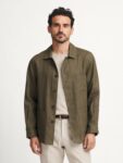 Olive Green Chore Jacket — Men's Three-Pocket Workwear Overlayer