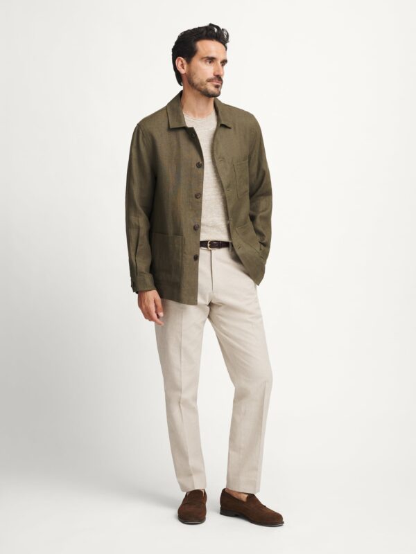 Olive Green Chore Jacket — Men's Three-Pocket Workwear Overlayer