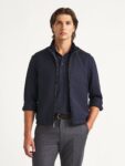 Navy Insulated Vest — Men's Full-Zip Stand-Collar Mid Layer