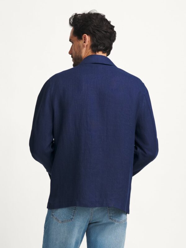 Navy Blue Overshirt — Men's Two-Pocket Button-Up Casual Layer