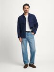 Navy Blue Overshirt — Men's Two-Pocket Button-Up Casual Layer