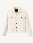 Cream Denim Trucker Jacket — Men's Button-Front Layering Piece